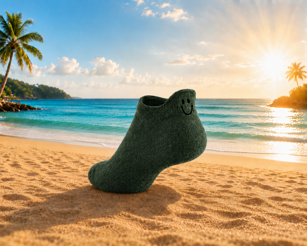 Dark Green Smiley Socks