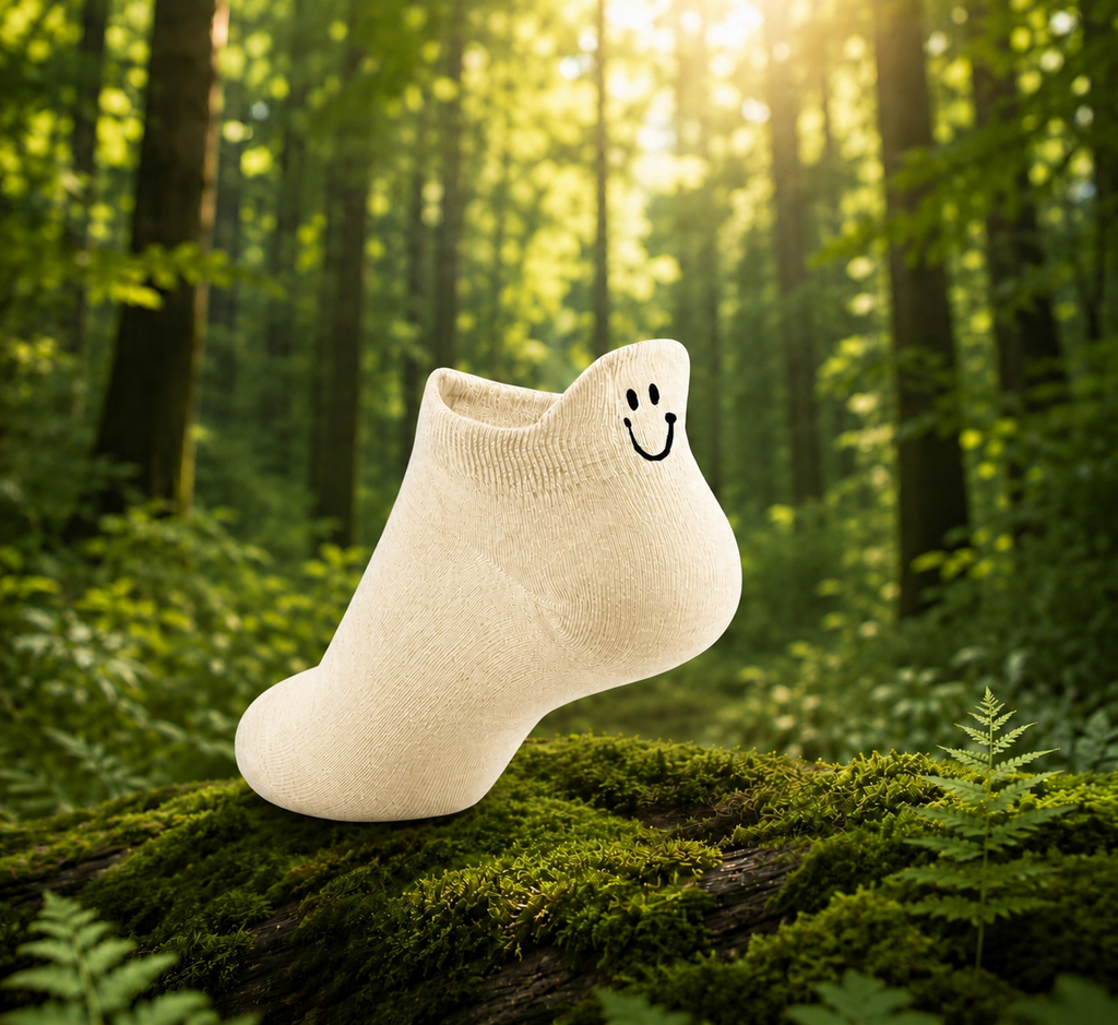 Cream Smiley Socks