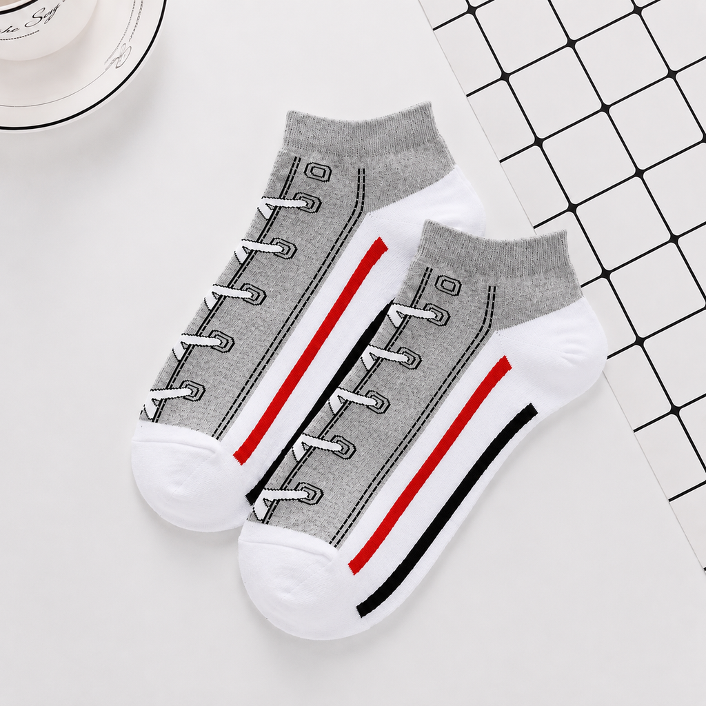 Grey Laced Shoe Socks