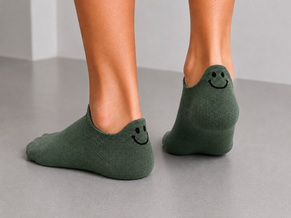 Dark Green Smiley Socks