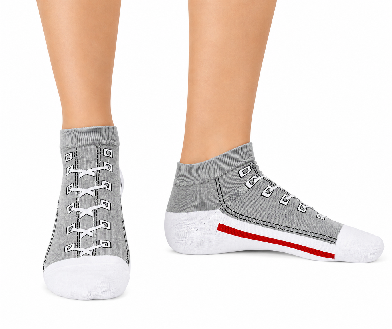 Grey Laced Shoe Socks
