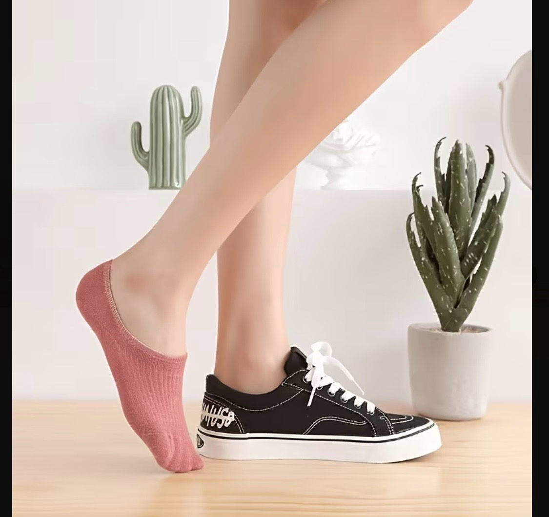 Pink Striped Ankle Socks